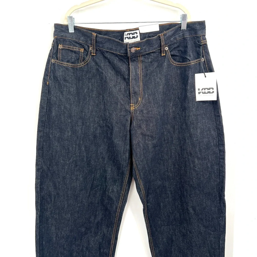 NEW KBB by Kahlana Barrel leg jeans dark indigo blue wash denim 16